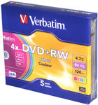 Оптический диск DVD+RW VERBATIM 4.7Гб 4x, slim case